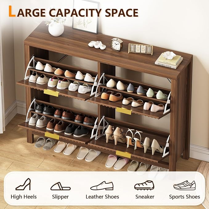 47" Fluted Shoe Cabinet Stoarge - Image 5