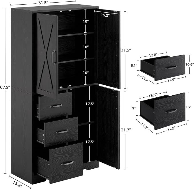 IRONCK Pantry Cabinet, Kitchen Storage Cabinet - Image 2