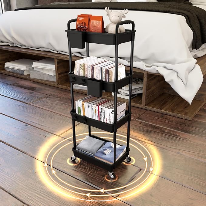 4 Tier Rolling Utility Cart - Image 3