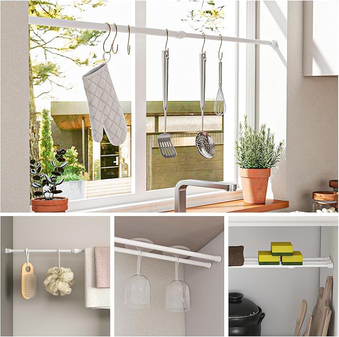 AIZESI Spring Tension Curtain Rods Short Tension Rod - Image 4