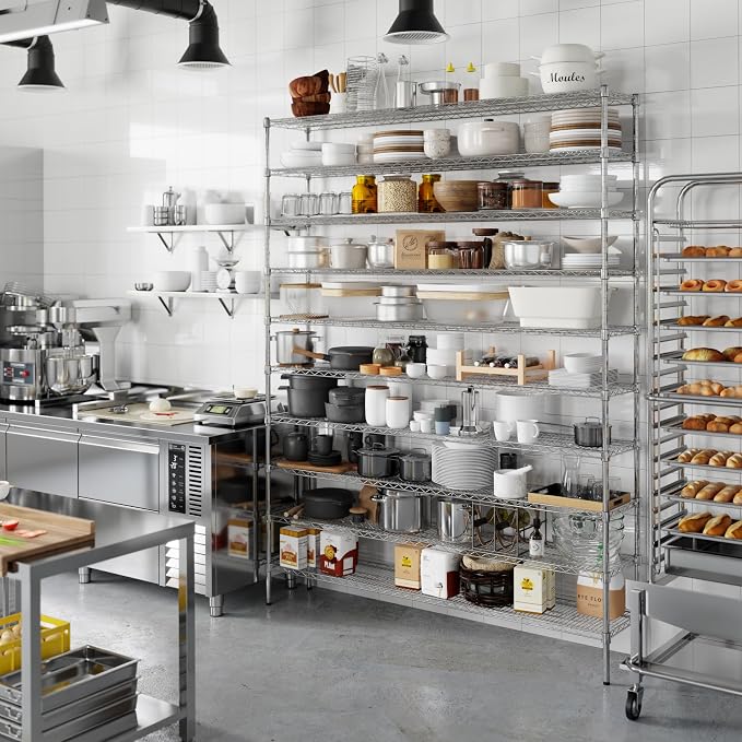 14" Deep x 72" Wide x 96" Height Wire Shelving Kit | 10-Tier | NSF Commercial - Image 7