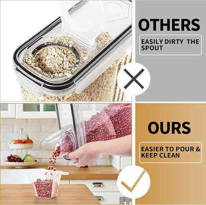 PRAKI Cereal Containers Storage Set, Measuring Cup & Marker - Image 4
