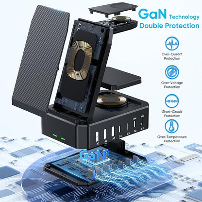 300W Charging Station for Multiple Devices Apple, 10 in 1 Wireless Charger for - Image 5