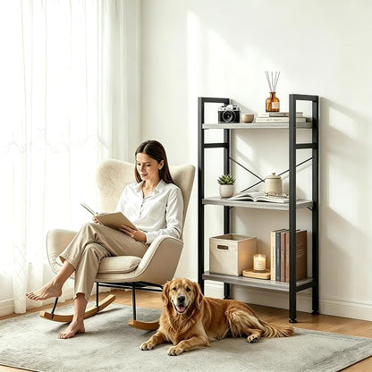 HealSmart 3 Tier Bookshelf, Free Standing Book Shelf Home Office Bookcase Shelf - Image 2