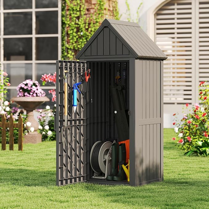 Bifanuo Deck Box Storage Shed Outdoor Storage Cabinet, Vertical Waterproof by Bifanuo