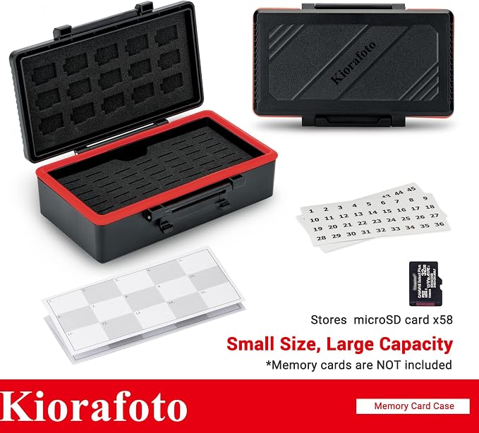 Kiorafoto 58 Slots TF Micro SD MSD Memory Card Case Holder Water-Resistant - Image 3