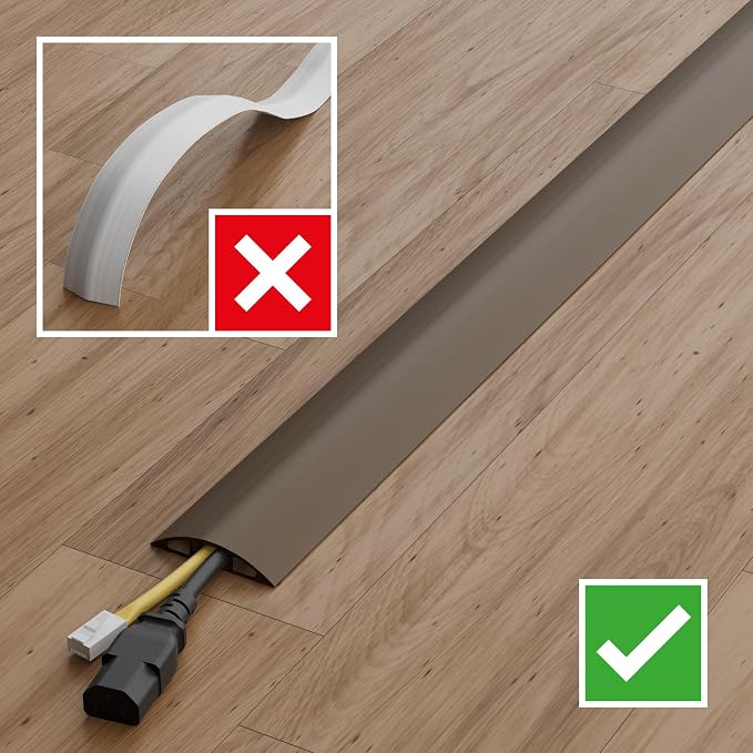 D-Line 6ft Floor Cord Cover, Cable Protector, Hide Extension Cords, Protect - Image 7