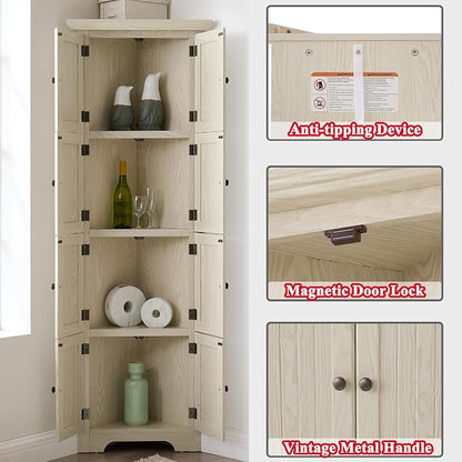 72" H Farmhouse Corner Storage Cabinet - Image 4