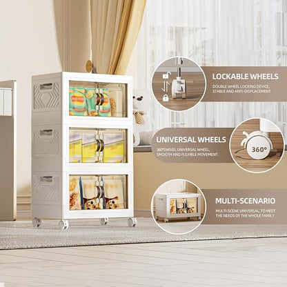 80 QT / 20 Gal Multi-Purpose Stackable Storage Cabinet: Double Magnetic Doors - Image 4
