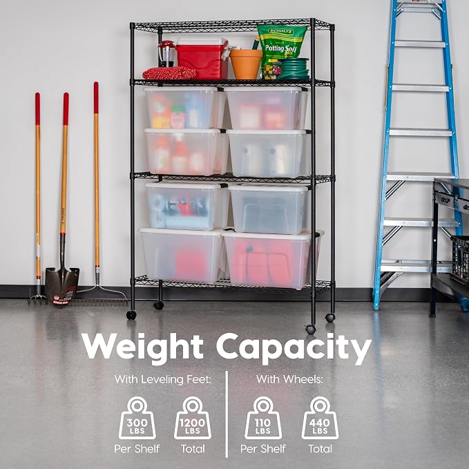 IRIS USA, Inc. 4-Tier Adjustable Heavy Duty Steel Storage Rack - Image 5