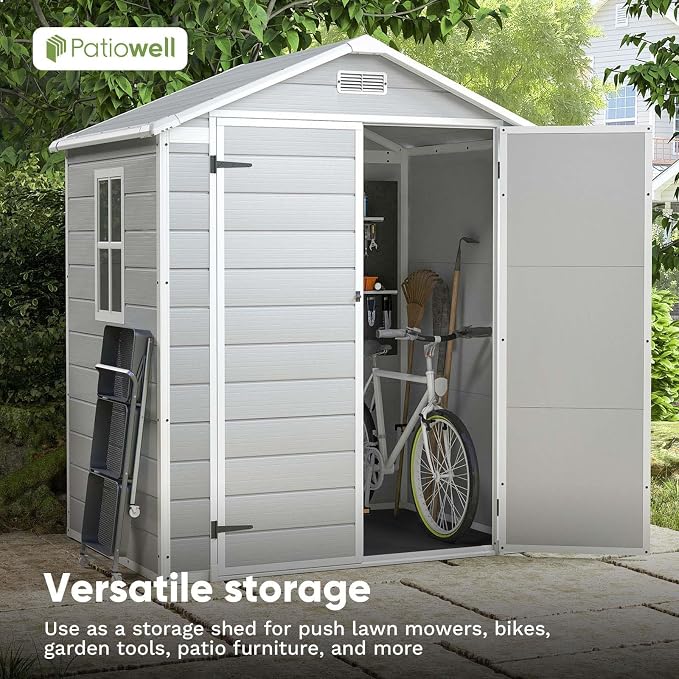 Patiowell 6 x 4 FT Resin Outdoor Storage Shed - Image 7