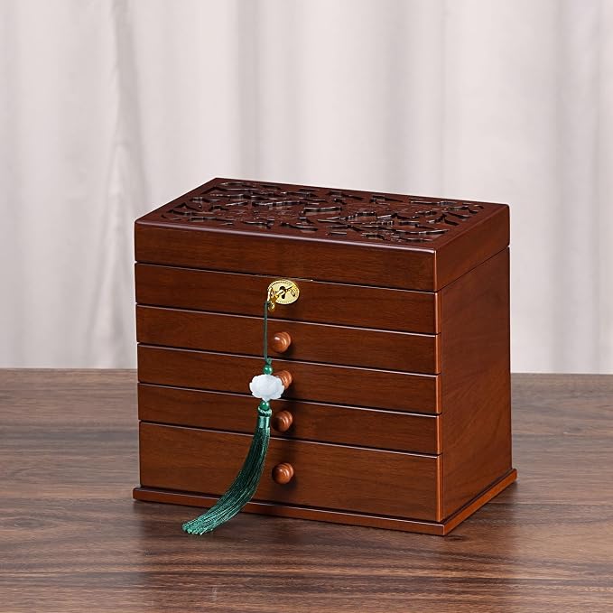 Vintage Wooden Jewelry Box - Image 2