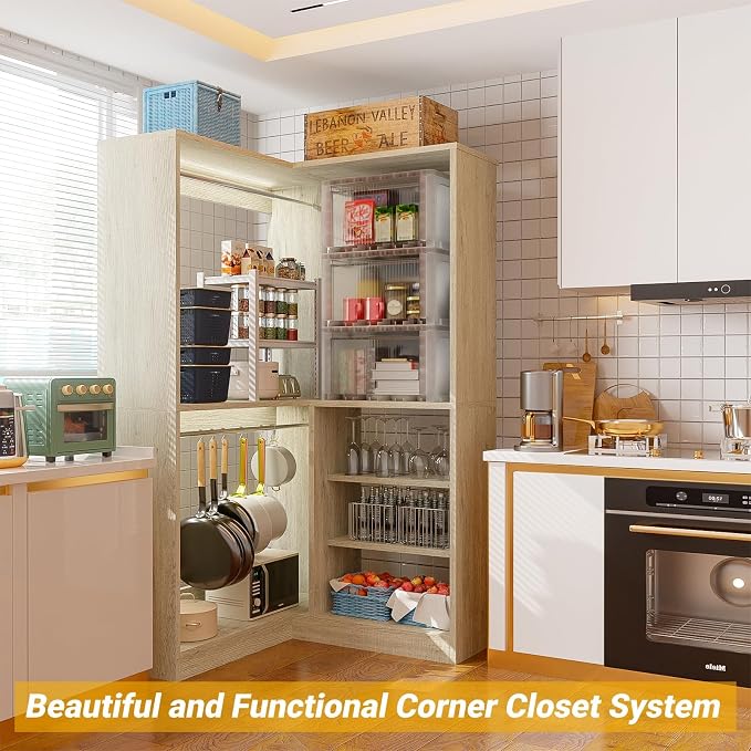Unikito 36 Inch Corner Closet System, Large Freestanding Closet Organizer System - Image 6