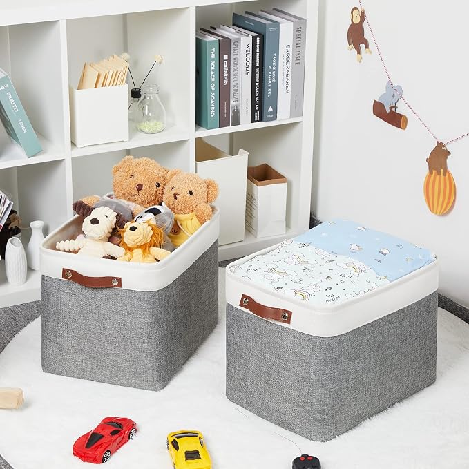 HNZIGE Large Fabric Storage Baskets Bins - Image 3