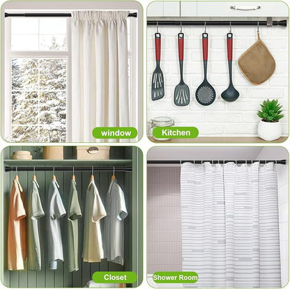Shower Curtain Rod 30-64 inch 2Pack Shower Adjustable Curtain Rod No Drilling - Image 6