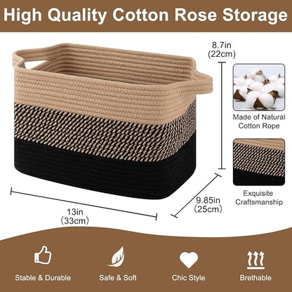 Storage Basket for Organizing, Woven Baskets for Storage, Rectangle Decorative - Image 2