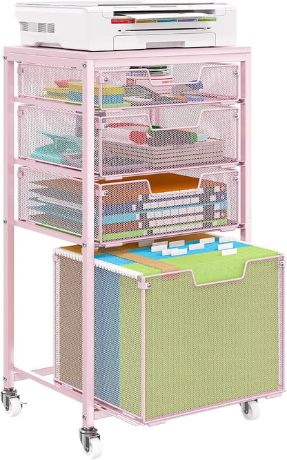 Sbanmao 4 Drawer Rolling File Cart Under Desk Storage, File Cabinets by shengbaomaoyi