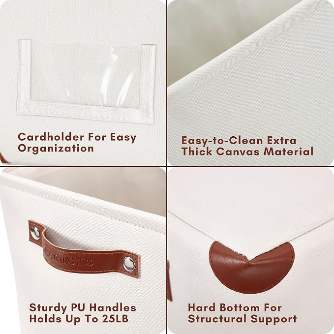 DECOMOMO White Storage Bins Fabric Storage Baskets - Image 4