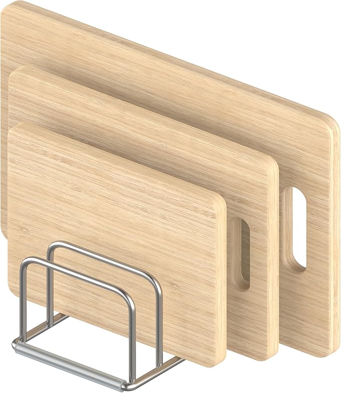 Cutting Board Organizer Stand Holder, 304 Stainless Steel Chopping Board Holder by KORRTFID