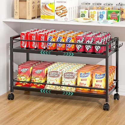 2-Tier Expandable Rolling Pantry Cart by 3IngSeagulls