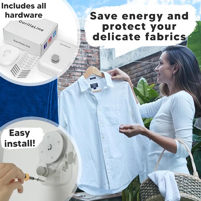 GorillaLine - Retractable Clothesline Indoor Outdoor Clothes Line | Heavy Duty - Image 4