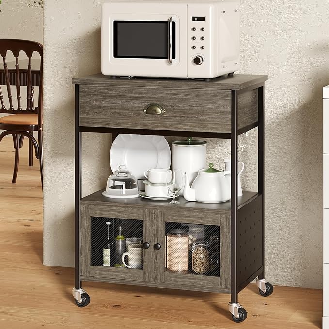 Catrimown Coffee Cart Station, Coffee Stand Station, Small Microwave Stand by Catrimown
