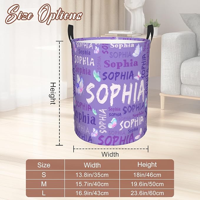 Custom Name Laundry Hamper, Personalized Laundry Basket - Image 3
