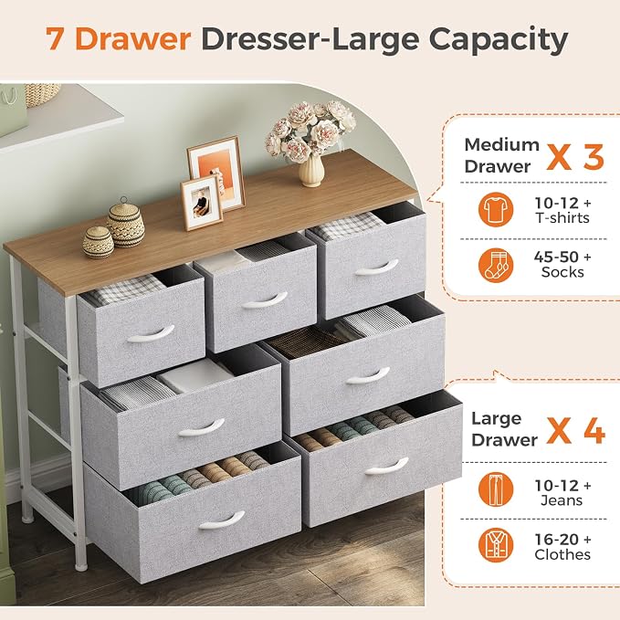 Sweetcrispy 7 Drawer Dresser - Image 4