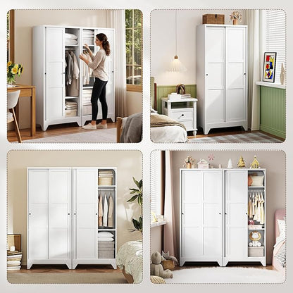 Letaya Armoire Wardrobe Closet, Narrow Slim Coat Closet Cabinet - Image 9