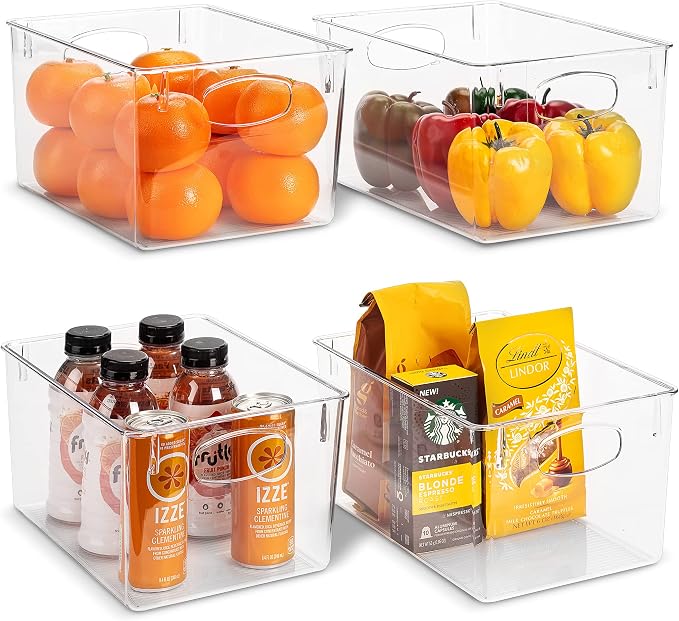 Sorbus Large Clear Plastic Storage Bins - Image 4