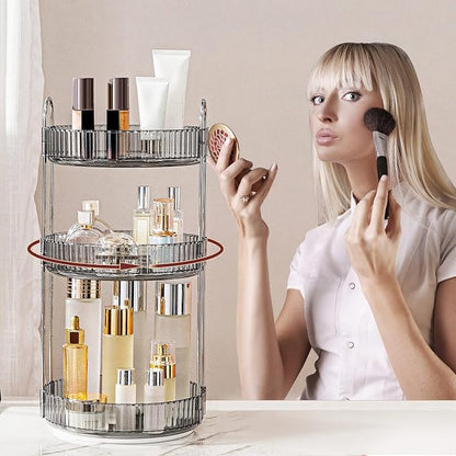 360° Rotating Makeup Organizer, Bathroom Make Up Spinning Holder Rack, Large - Image 5
