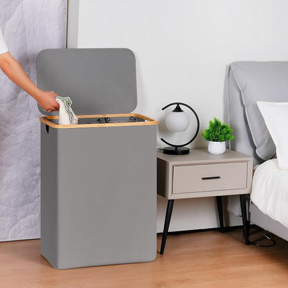efluky Laundry Hamper with Lid, Trio Laundry Basket with 2 Removable Bags - Image 6