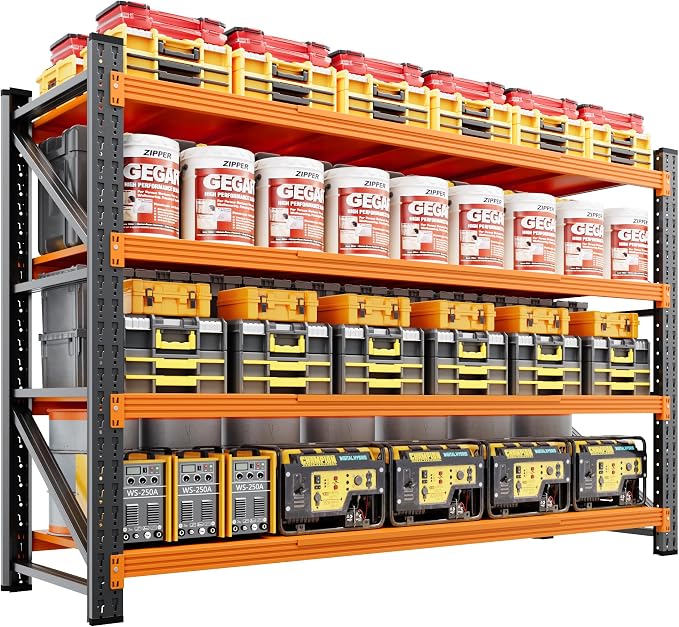 71" Wide Storage Shelves, 5000LBS Garage Shelving Heavy Duty, Standing Shelf by LISSIMO