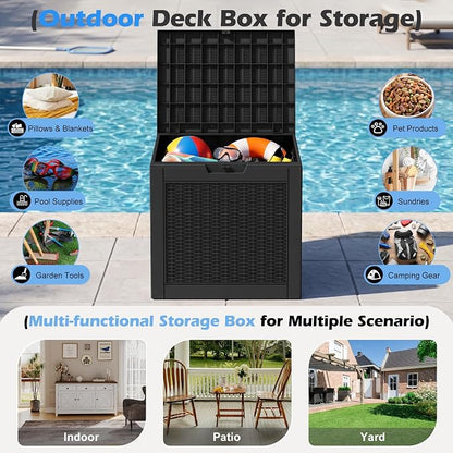 31 Gallon Outdoor Storage Box, Waterproof Resin Deck Box - Image 3