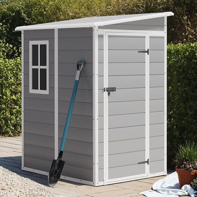 Greesum 5x4FT Plastic Outdoor Storage Shed, Resin Shed - Image 7