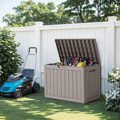 45 Gallon Waterproof Resin Deck Box, UV Resistant Outdoor Storage - Image 7