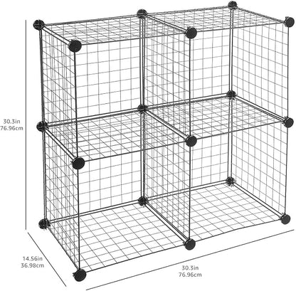 Amazon Basics 4 Cube Wire Grid Storage Organizer, Closet Organizer and Shelves - Image 3