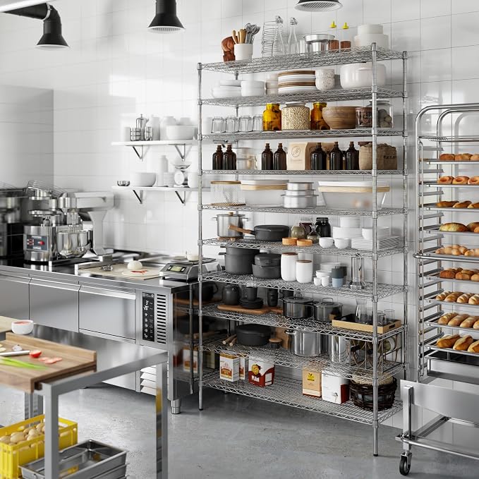18" Deep x 54" Wide x 96" Height Wire Shelving Kit | 10-Tier | NSF Commercial - Image 7