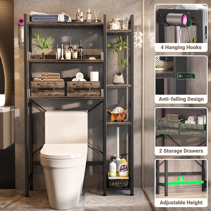 Over The Toilet Storage with 2 Drawers - Image 4