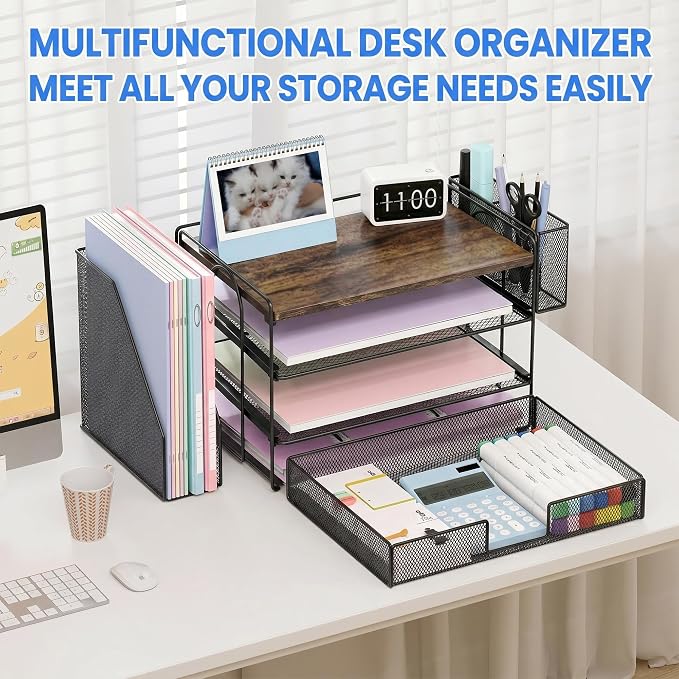 OPNICE Desk Organizer, 4-Tier Desktop File Organizer - Image 3