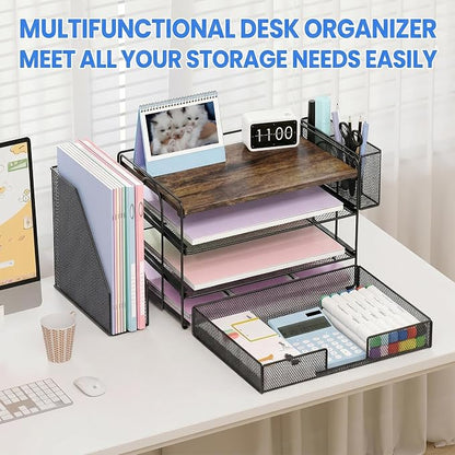 OPNICE Desk Organizer, 4-Tier Desktop File Organizer - Image 3