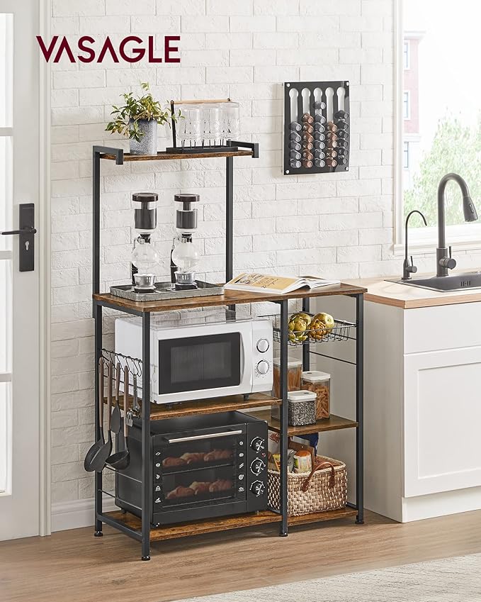 VASAGLE Baker's Rack, Microwave Stand, Kitchen Storage Rack - Image 2