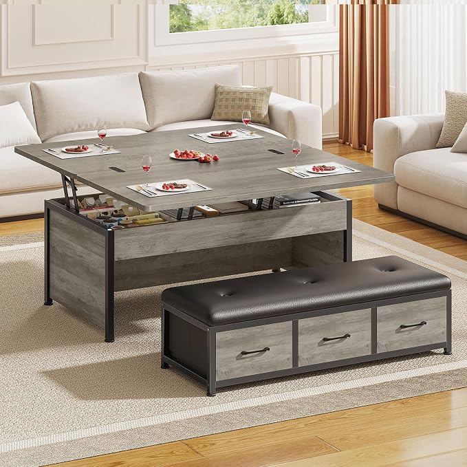 Itaar Lift Top Coffee Table Set, Center Table by Itaar