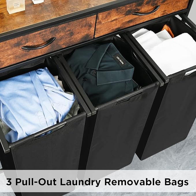 Laundry Sorter 3 Section, 180L Laundry Hamper Basket - Image 4