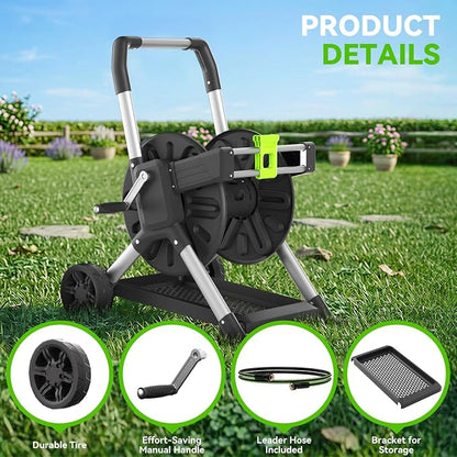 Upgrade Garden Hose Reel Cart, Holds 200 Feet of 5/8-Inch Hose, Hose Reel Cart - Image 4