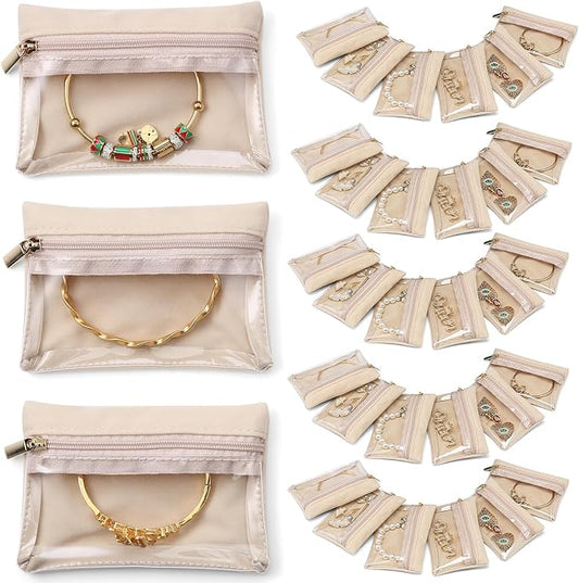 Vlando 33 Pcs Travel Jewelry Case Velvet Jewelry Pouch by VLANDO