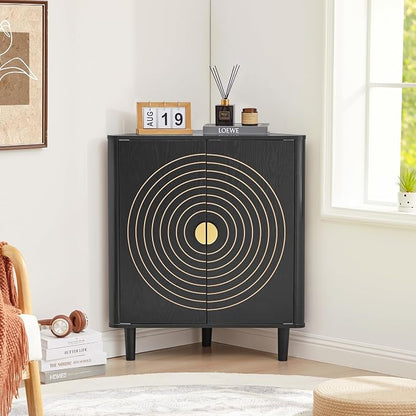 Small Corner Storage Cabinet, Modern Freestanding Floor Cabinet by YZRSTY