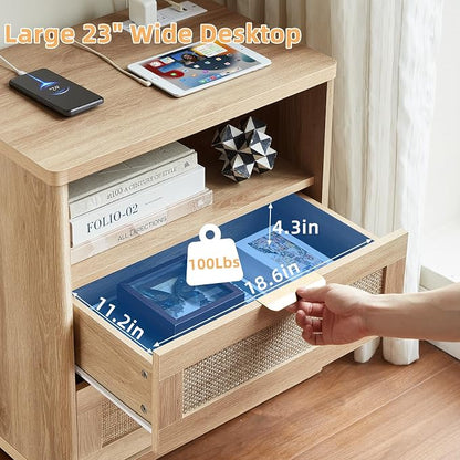 LEYAOYAO Rattan Nightstands Set of 2 - Image 8