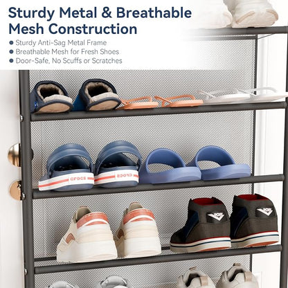 Whitmor 36 Pair Over The Door Shoe Organizer, 12 Tier Hanging Shoe Organizer - Image 5