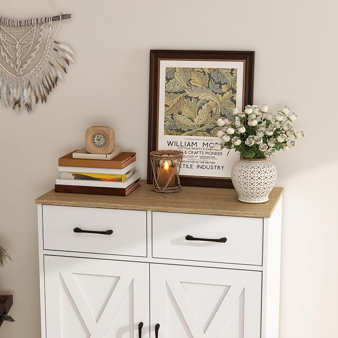 Panana Sideboard 2 Drawers 2 Doors Entryway Storage Cabinet Living Room - Image 5